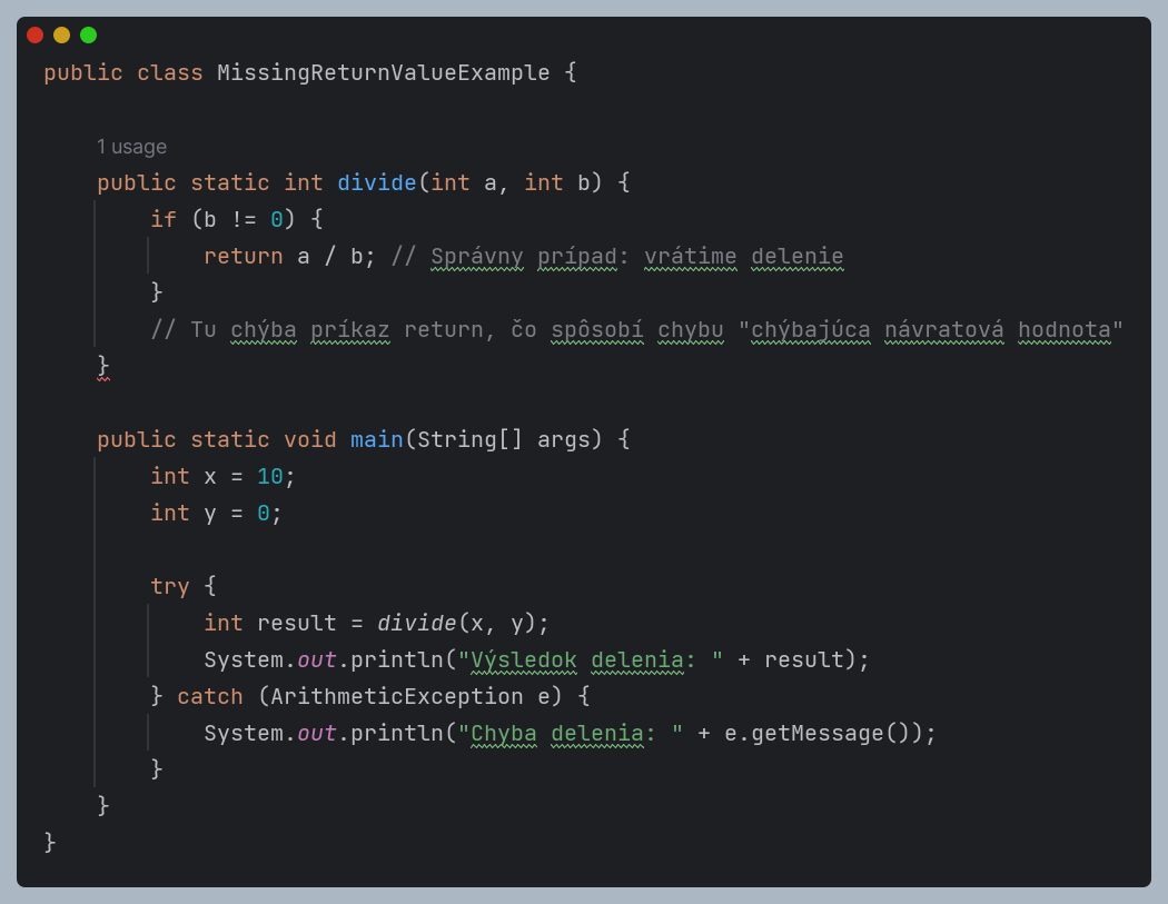 Příklad kódu 1